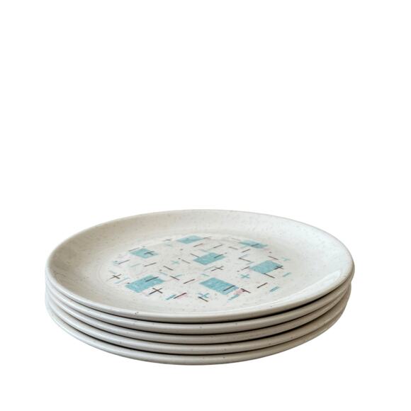 Vintage Vernonware Heavenly Days 7.5in Salad Dessert Plates Set of 5 - Picture 4 of 10